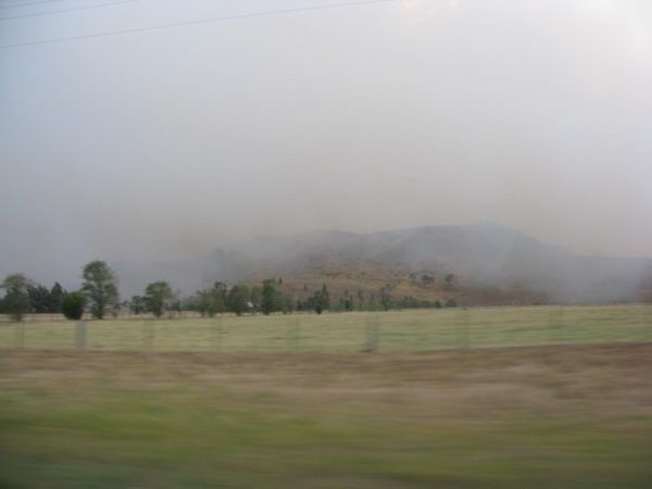 Smoky landscape during the victorian bush fire