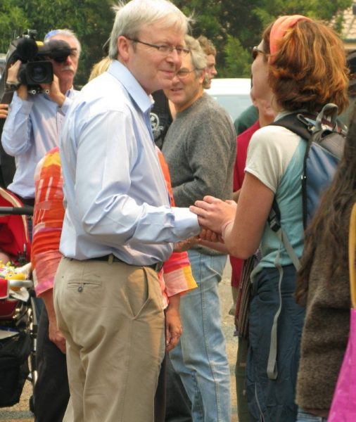 Shaking hands with the prime minister