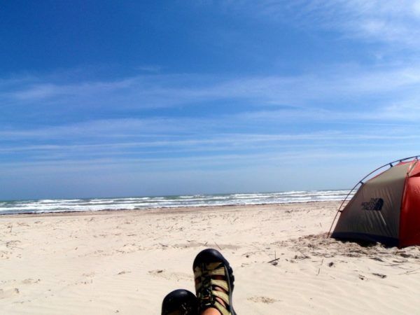 camping on padre island; photo by Sue from Road Schooled