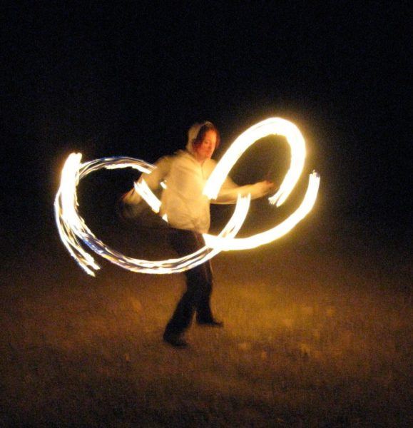 fire spinning in Australia