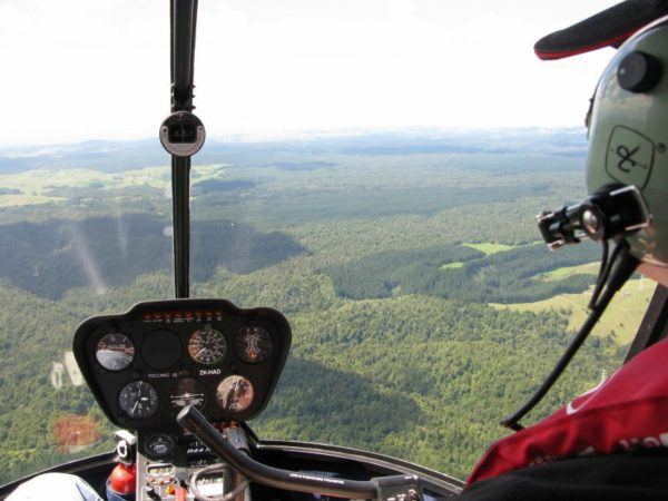 helicopter dashboard with Volcanic Air Safaris, Rotorua