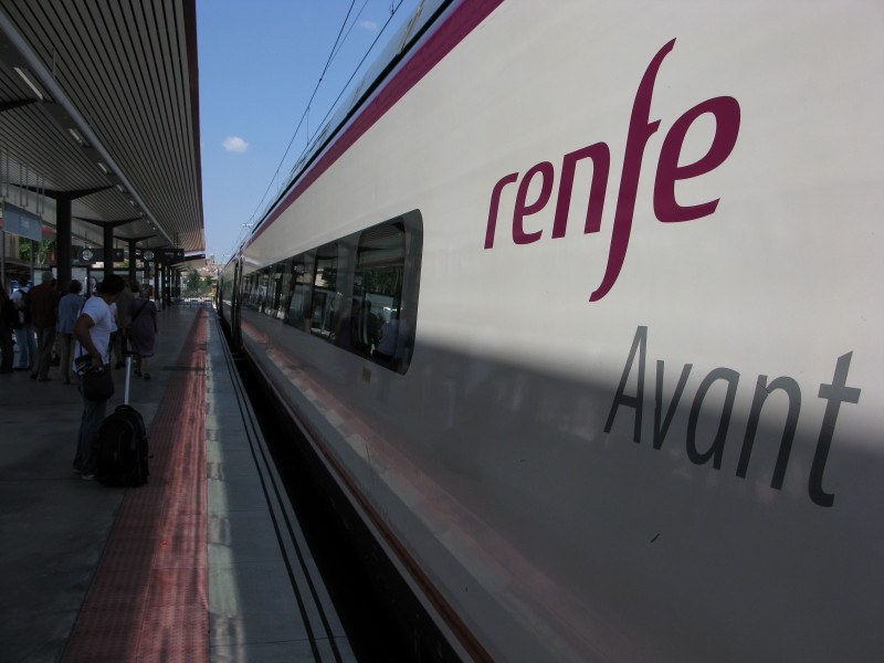 train travel on a Renfe train in Spain