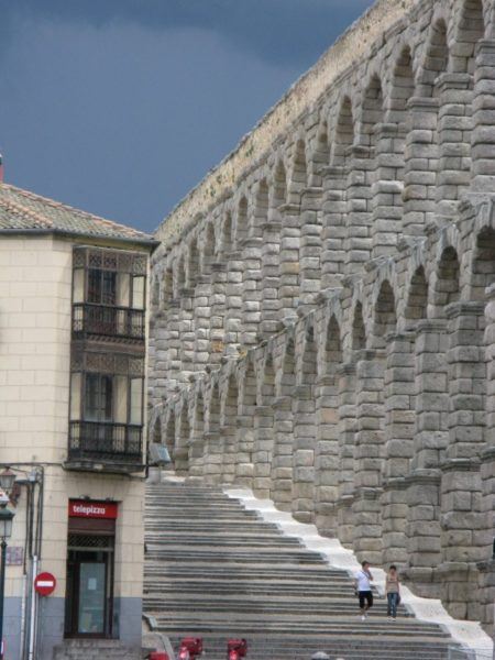 the aqueduct in Segovia Spain