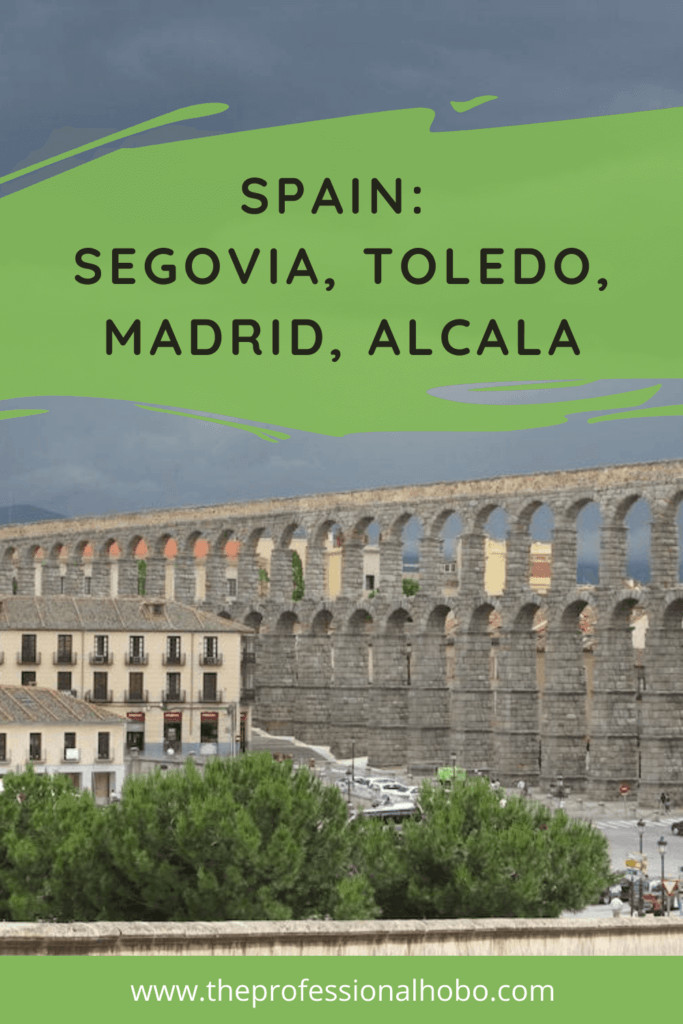 My original adventures in Spain took me around Madrid and Alcala, and on day trips to Segovia and Toledo. Learn more here. #Spain #EuropeTravel #Segovia #Toledo #Madrid #Alcala #TheProfessionalHobo