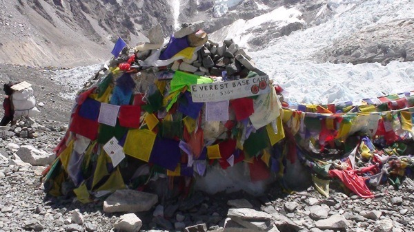 Mt Everest Base Camp flags