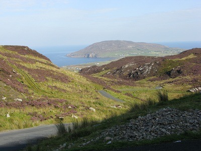 Mamore Gap in Ireland; view from the pass