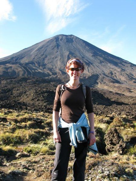 Nora Dunn, The Professional Hobo, at the base of 'Mount Doom' in New Zealand