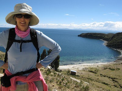 Susan Kilfoil at Lake Titicaca