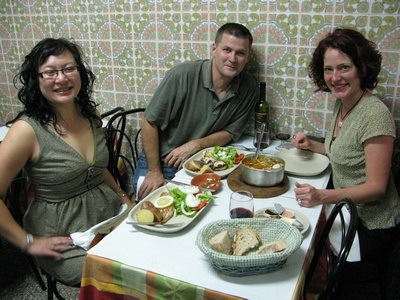 The First Supper in Lisbon with Nora Dunn, Jeannie Mark, and Michael Hodson on the Ultimate Train Challenge