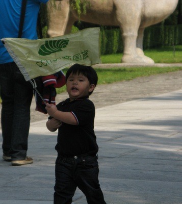 cute kid with flag