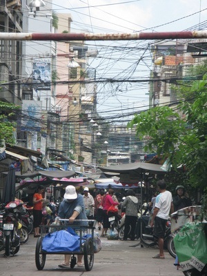 web of wires in Saigon