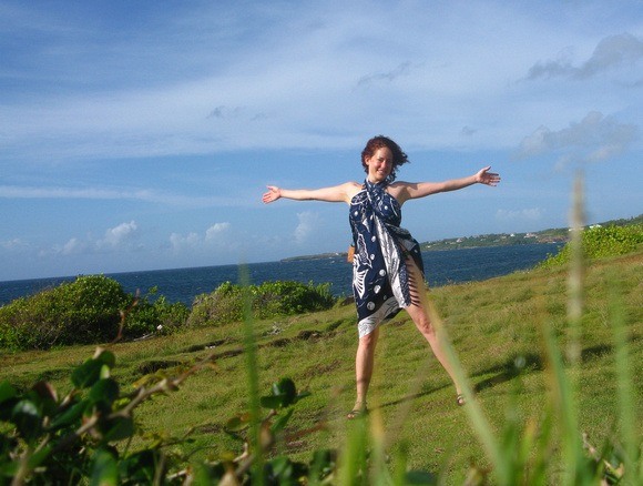 Nora Dunn, The Professional Hobo, in Grenada (the one in the Caribbean)