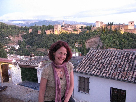 Nora Dunn in Granada Spain, overlooking Alhambra Nora Dunn in Granada Spain, overlooking Alhambra