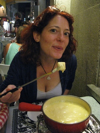 eating fondue in Switzerland