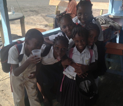 is Grenada safe? Oh yes! Kids playing for the camera