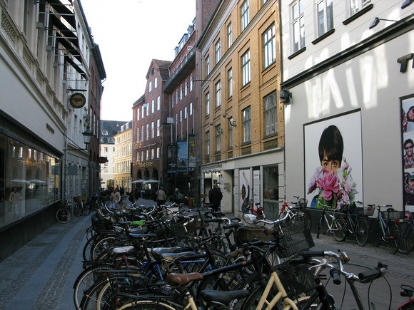 Bicycle parking in Stroget Copenhagen