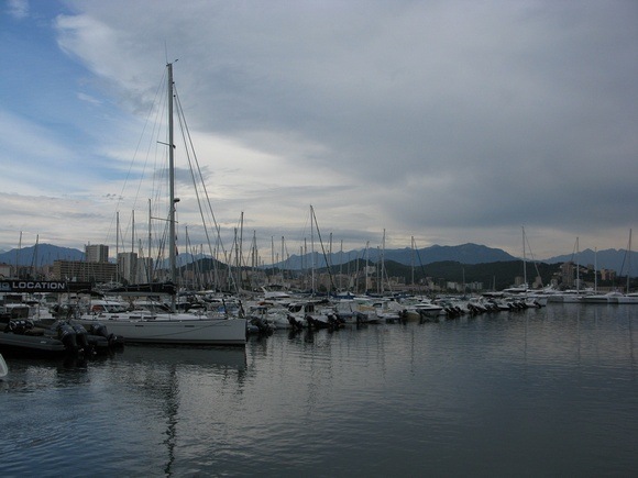 Harbour with sailboats in Corsica