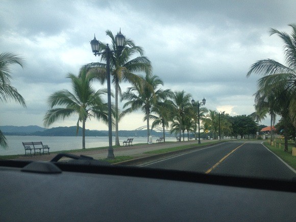 Amador causeway in Panama; all reclaimed land