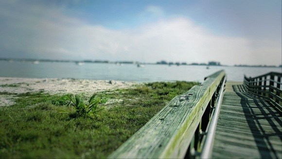 wooden bridge to the beach in Gulfport Florida