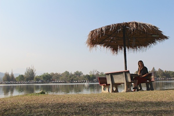 Erin of Nomad Spirit, at the lake