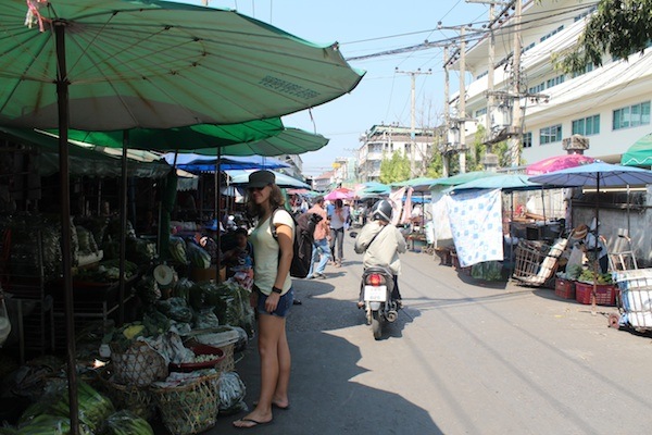 Erin at the markets of Chiang Mai Thailand - courtesy of Nomad Spirit