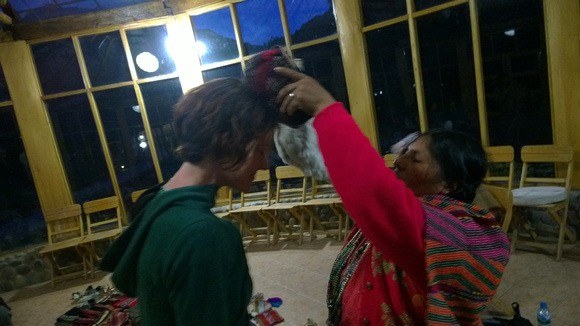 Juanita cleansing me with her Mesa in the despacho ceremony