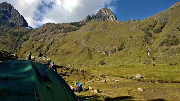 first night camping spot on the Lares trek; beautiful but cold!