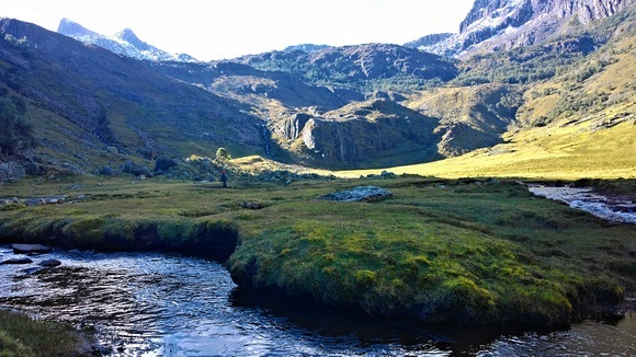 Day 2 morning at the campsite, looking towards the pass