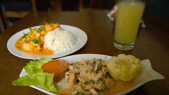 Ceviche in Peru, served at a local joint