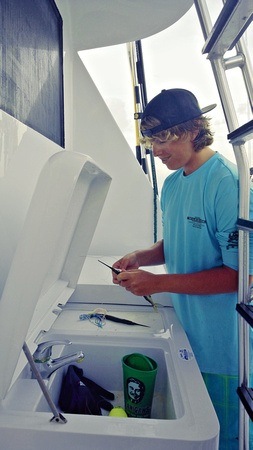 Mitch, a 15-year old first mate on a deep sea fishing charter in the Florida Keys