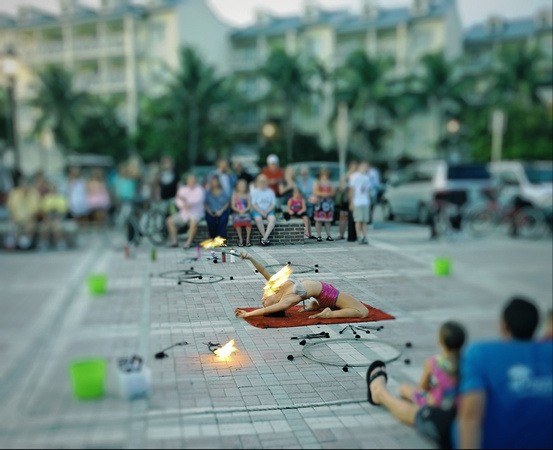 fire performer at Sunset Celebration, Key West, Florida Keys