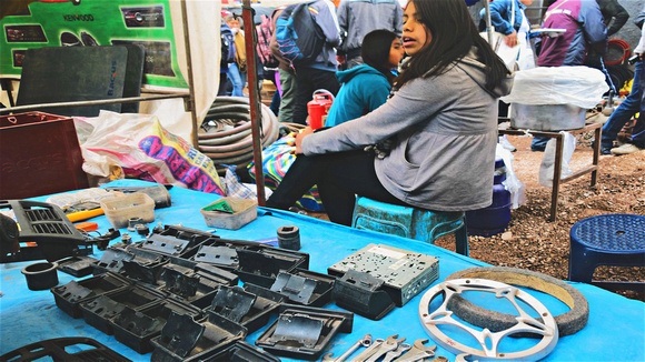 Stand at Barratio Market in Cusco Peru