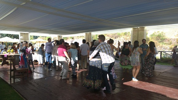 dancing at a wedding in Peru