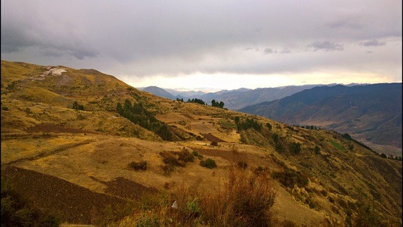 sunset over the Andes mountains of Peru