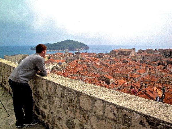 Drew (Hungry Partier) looking out over Dubrovnik