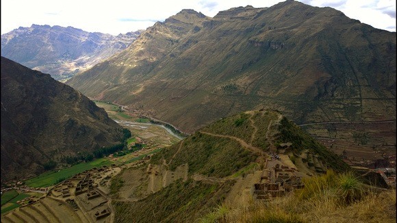 A view of the Pisac Ruins from above