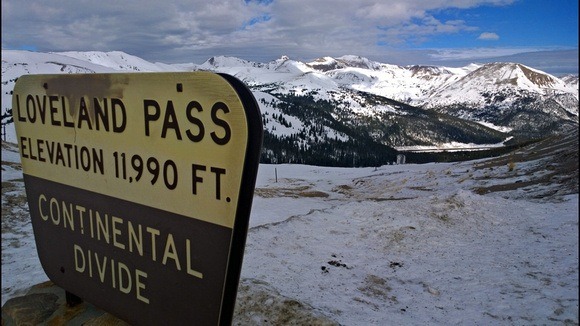 Loveland Pass in Colorado, the Continental Divide