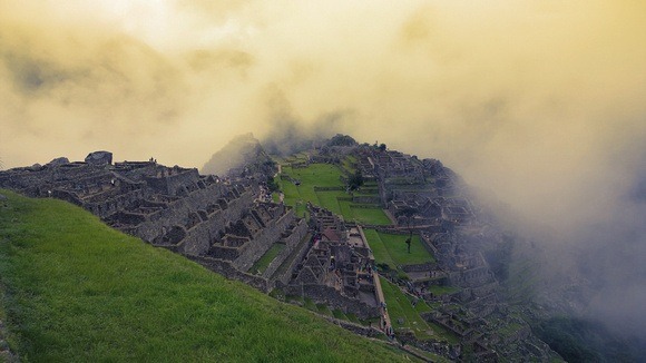 Machu Picchu in the fog; part of my cost of full-time travel in 2014 report