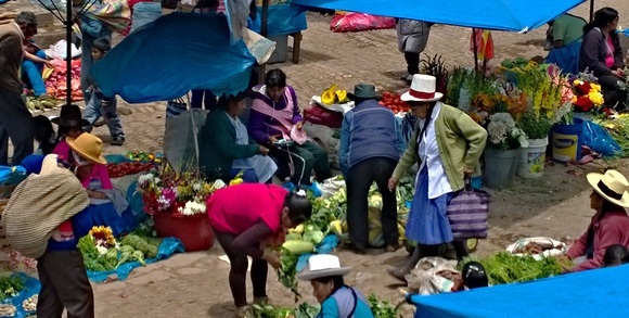 Pisac fresh market on Sundays