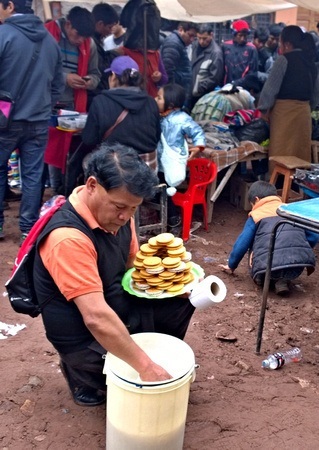 Selling alfajores in Peru