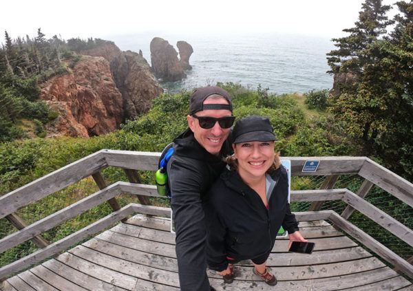 Dalene and Pete Heck selfie in Nova Scotia, while running their media marketing company