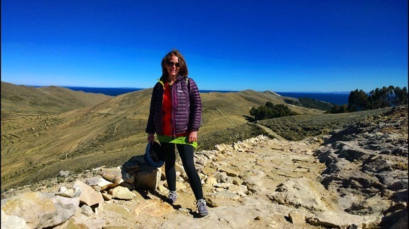 The Professional Hobo at Isla Del Sol at 4,000 metres above sea level