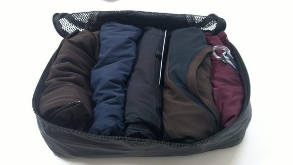 Anatomie travel clothes in a packing cube. So compact!