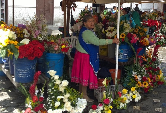 flower vendor at the market