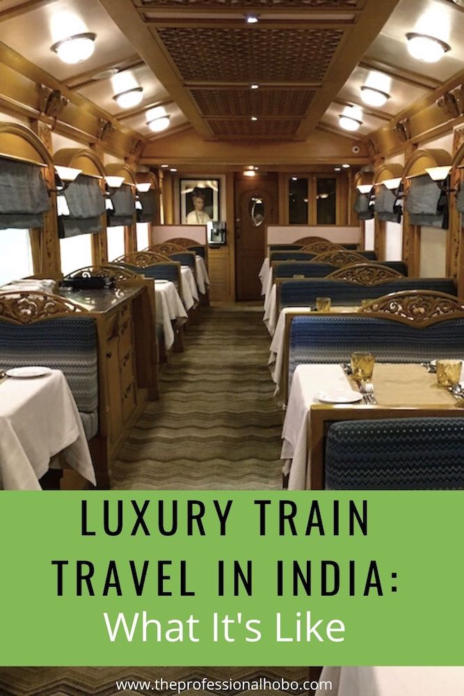 Here's what Luxury Train Travel in India is like, aboard the Deccan Odyssey. #traintravel #DeccanOdyssey #India #Indiatrain #TheProfessionalHobo #luxurytrain 