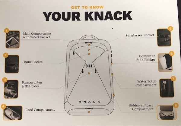 Knack Pack pockets for one bag travel