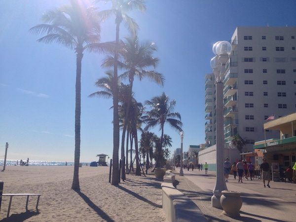 The "Broadwalk" beachside boardwalk in Hollywood Florida