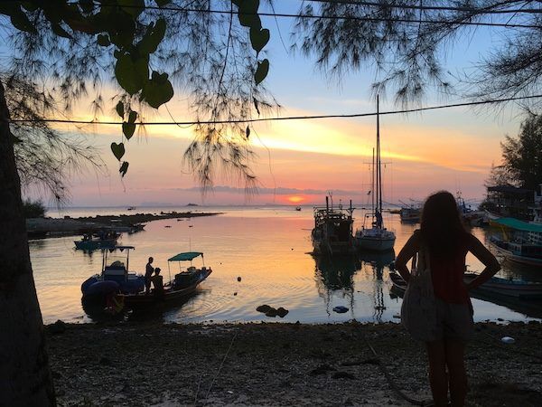 Watching the sunset at the beach in Koh Phangan, Thailand, 2018