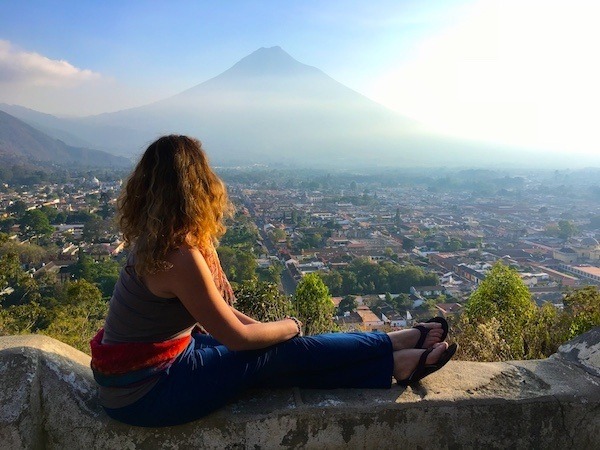 The View from the Cross in Antigua Guatemala at sunset