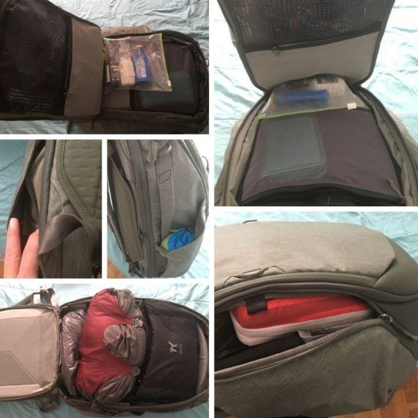 Peak Designs Travel Backpack Packing Collage